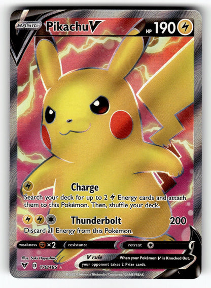 Pikachu V (Full Art) – 170/185 SWSH04: SWSH04: Vivid Voltage Ultra Rare Holo NM