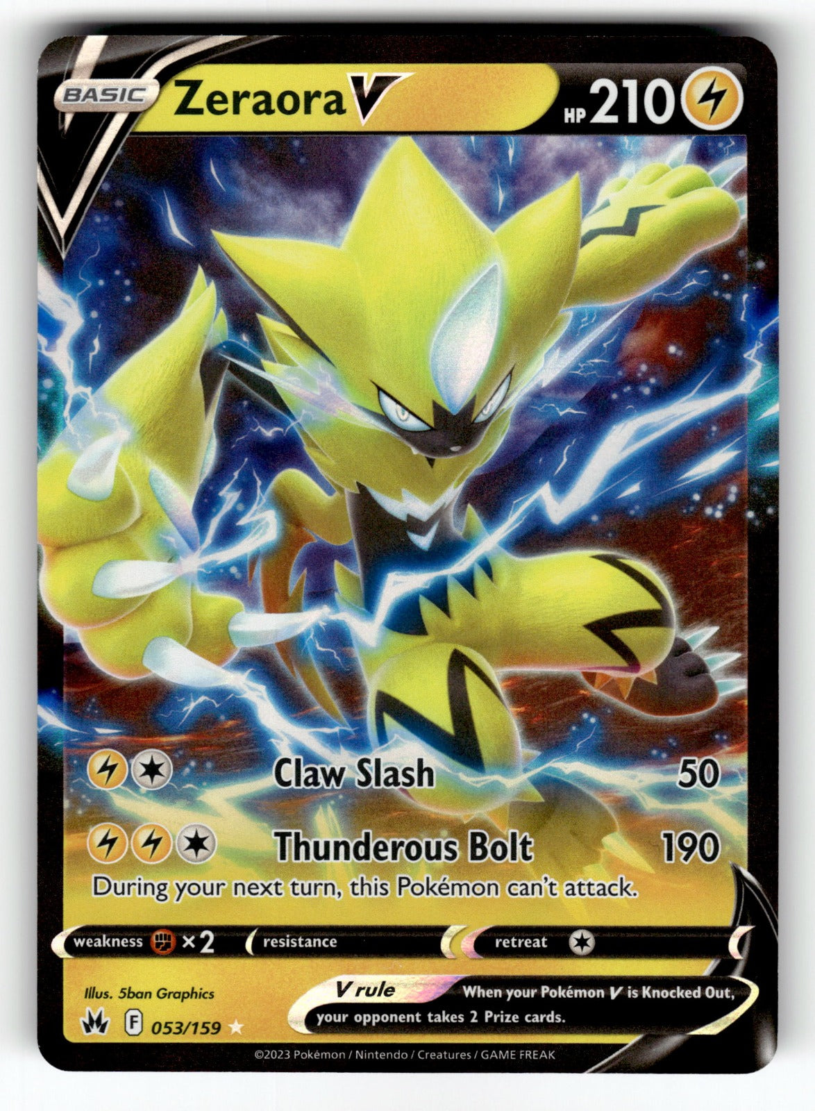 Zeraora V – 053/159 CRZ: SWSH: Crown Zenith Ultra Rare Holo NM