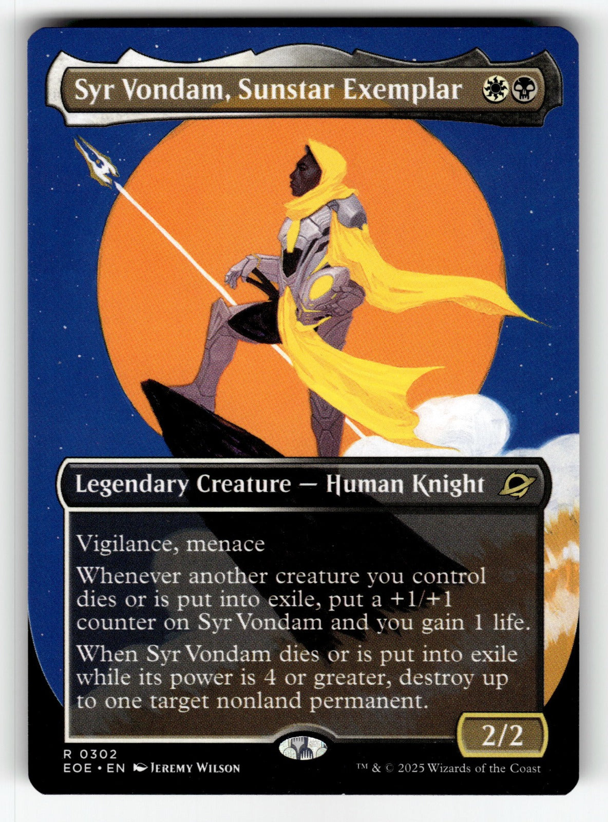 Syr Vondam, Sunstar Exemplar (Borderless) – 302 EOE: Edge of Eternities R NM