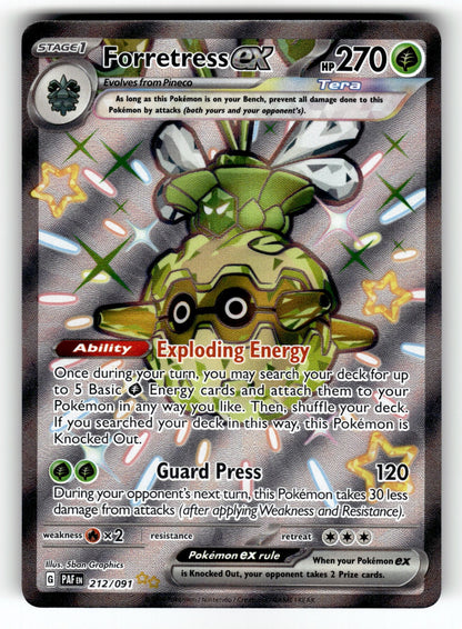 Forretress ex – 212/091 PAF: SV: Paldean Fates Shiny Ultra Rare HoloNM