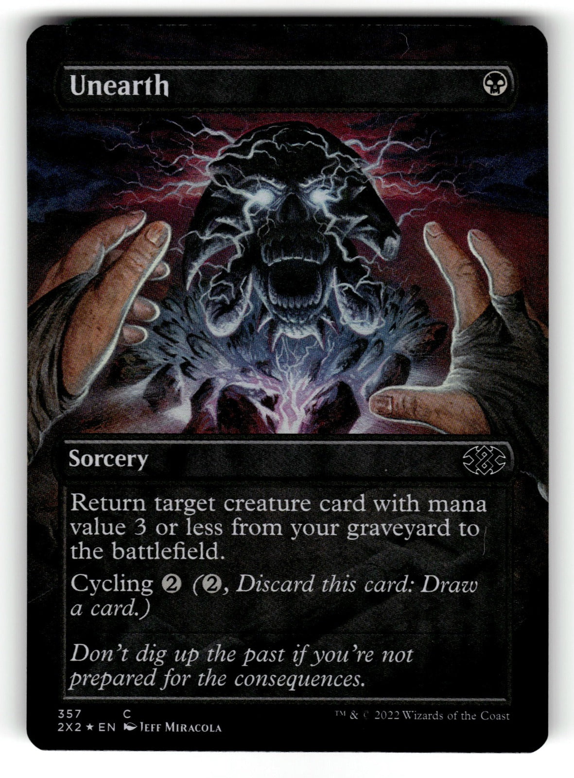 Unearth (Borderless) – 357 2X2: Double Masters 2022 C Foil NM