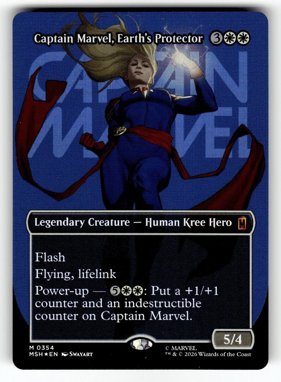 Captain Marvel, Earth's Protector (Borderless) – 354 MSH: Marvel Super Heroes M Foil NM