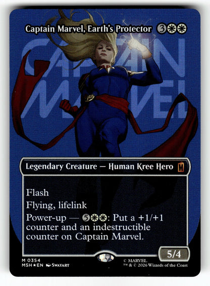 Captain Marvel, Earth's Protector (Borderless) – 354 MSH: Marvel Super Heroes M Foil NM