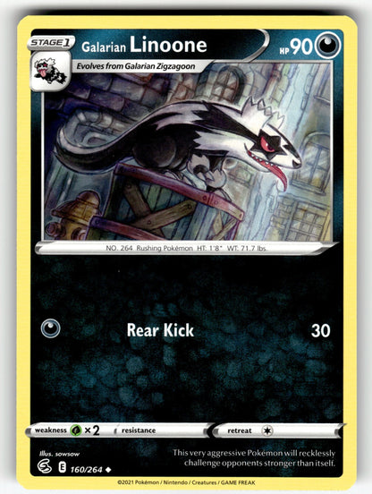 Galarian Linoone – 160/264 SWSH08: SWSH08: Fusion Strike Uncommon NM