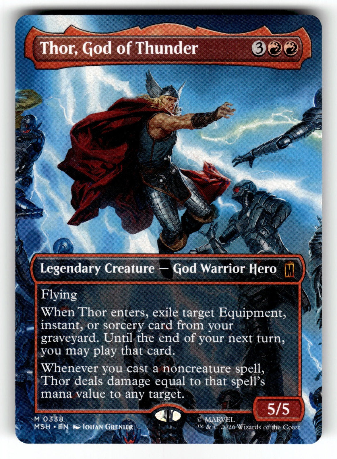 Thor, God of Thunder (Borderless) – 338 MSH: Marvel Super Heroes M NM