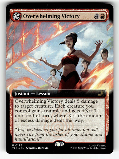 Overwhelming Victory (Extended Art) – 196 TLE: Avatar: The Last Airbender: Eternal-Legal R Foil NM
