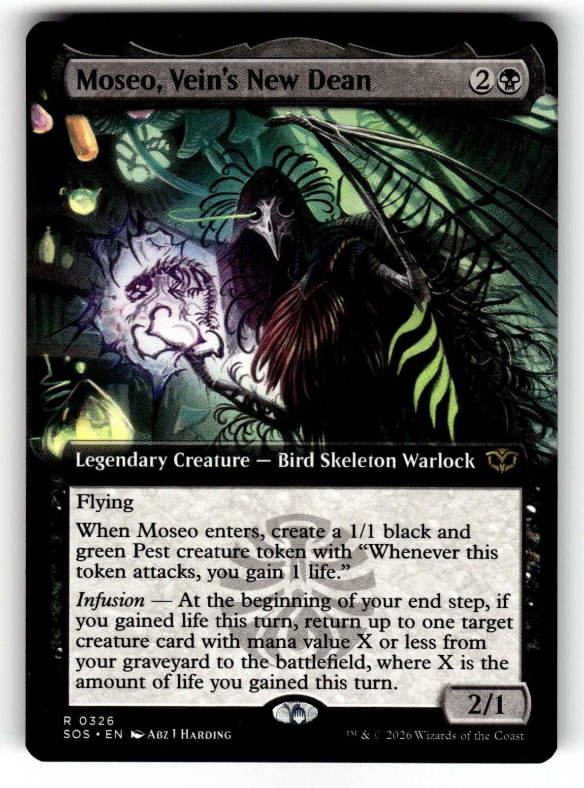 Moseo, Vein's New Dean (Extended Art) – 326 SOS: Secrets of Strixhaven R NM