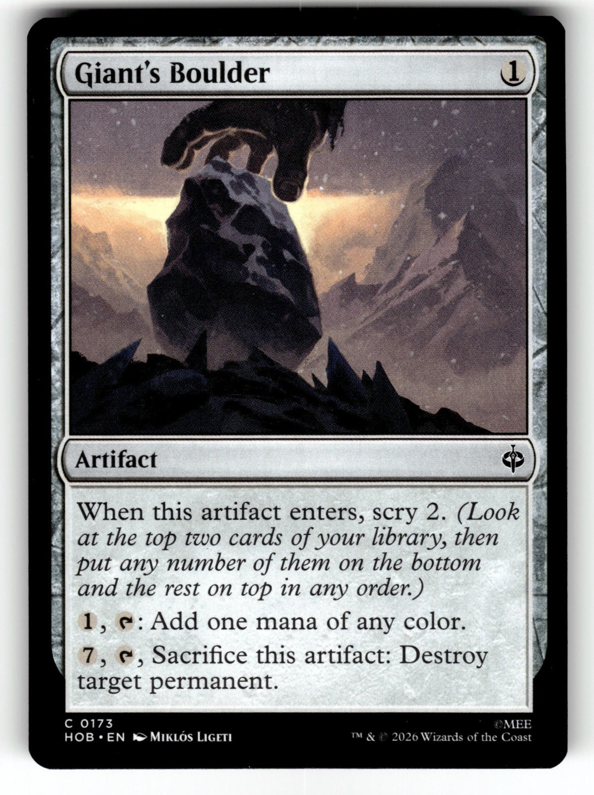 Giant's Boulder – 173 HOB: The Hobbit C NM
