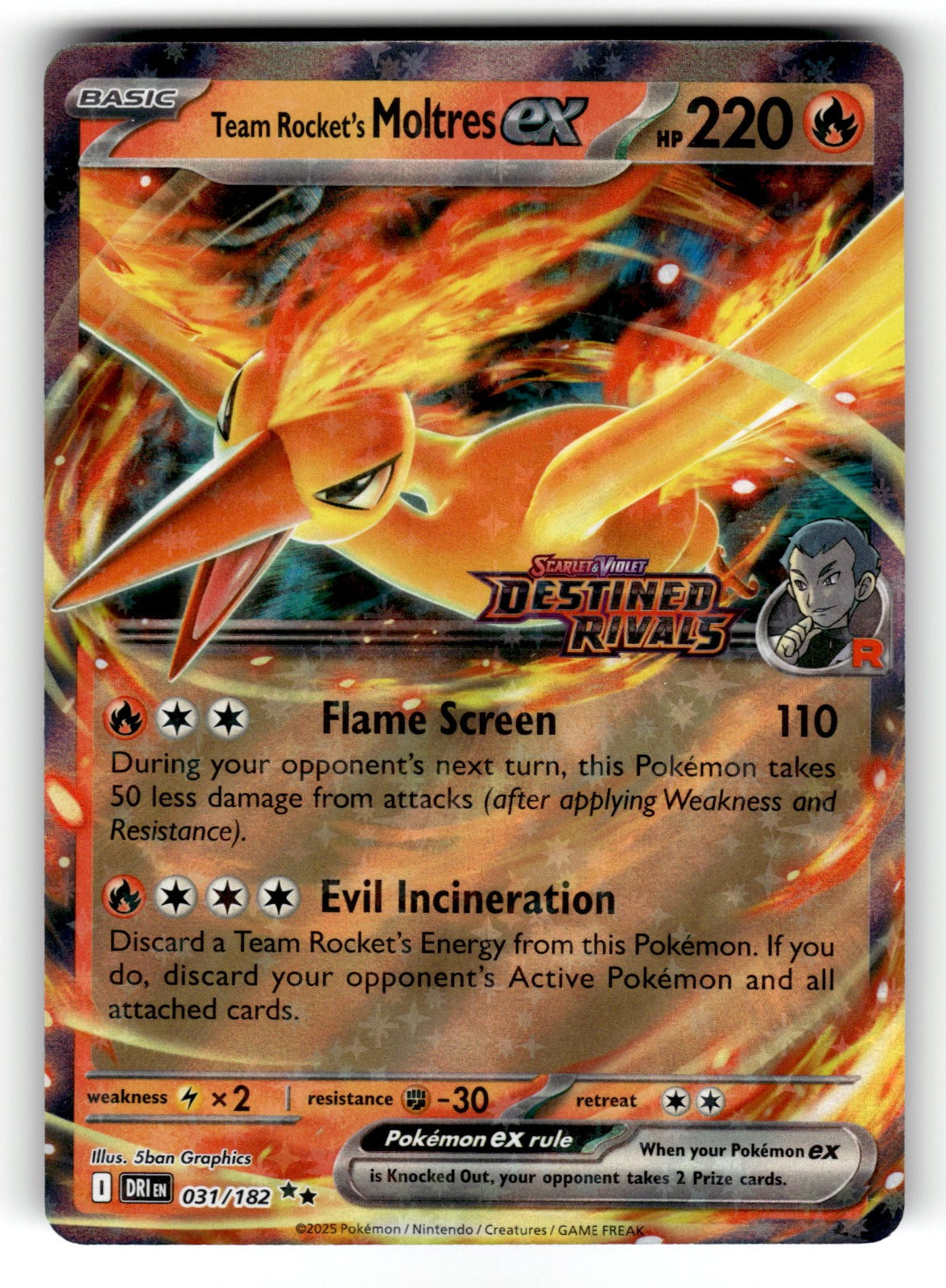 Team Rocket's Moltres ex - 31/182 (Destined Rivals Stamp) – 031/182 MCAP: Miscellaneous Cards & Products Double Rare Holo NM