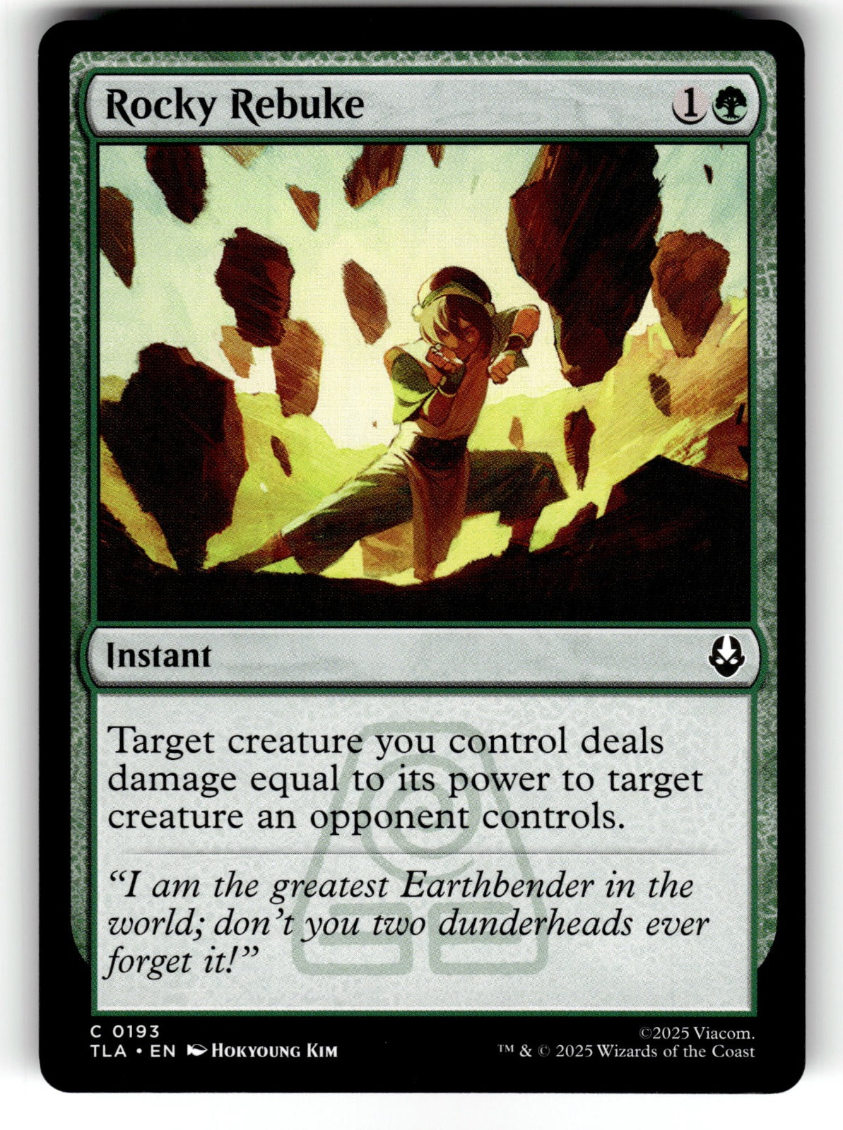 Rocky Rebuke – 193 TLA: Avatar: The Last Airbender C NM