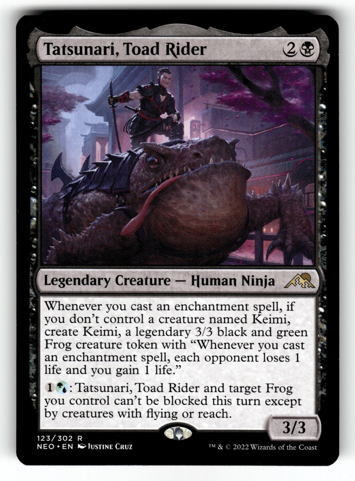 Tatsunari, Toad Rider – 123 NEO: Kamigawa: Neon Dynasty R NM