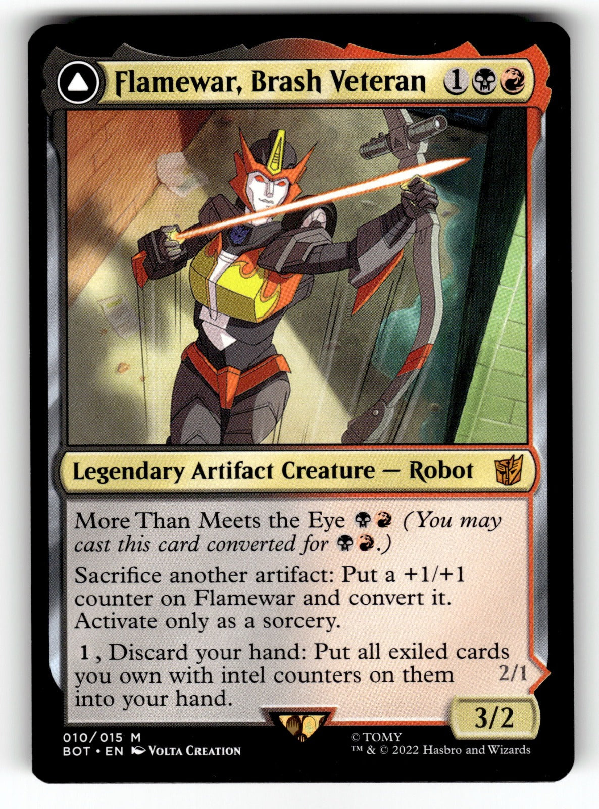 Flamewar, Brash Veteran – 10 BOT: Universes Beyond: Transformers M NM