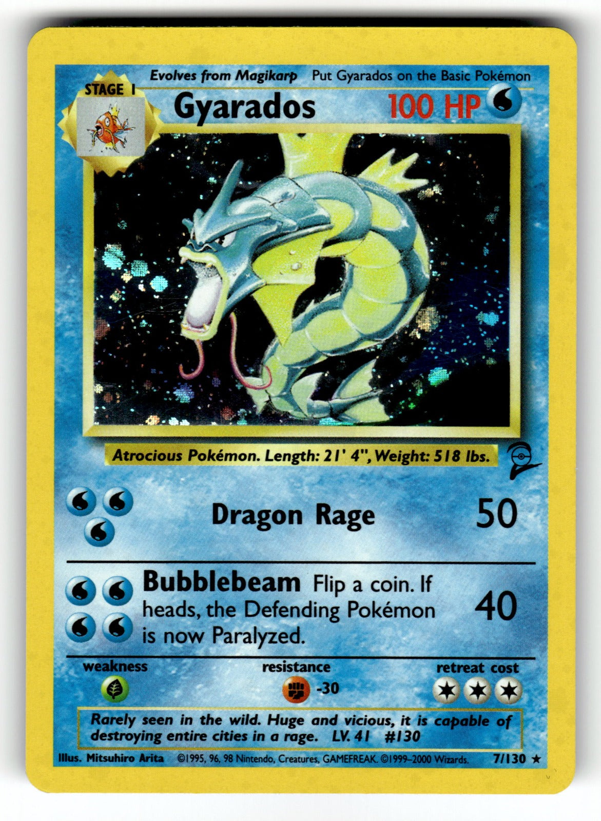 Gyarados – 007/130 BS2: Base Set 2 Holo Rare HoloNM