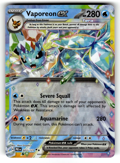 Vaporeon ex - – 023/131 PRE: SV: Prismatic Evolutions Double Rare Holo NM