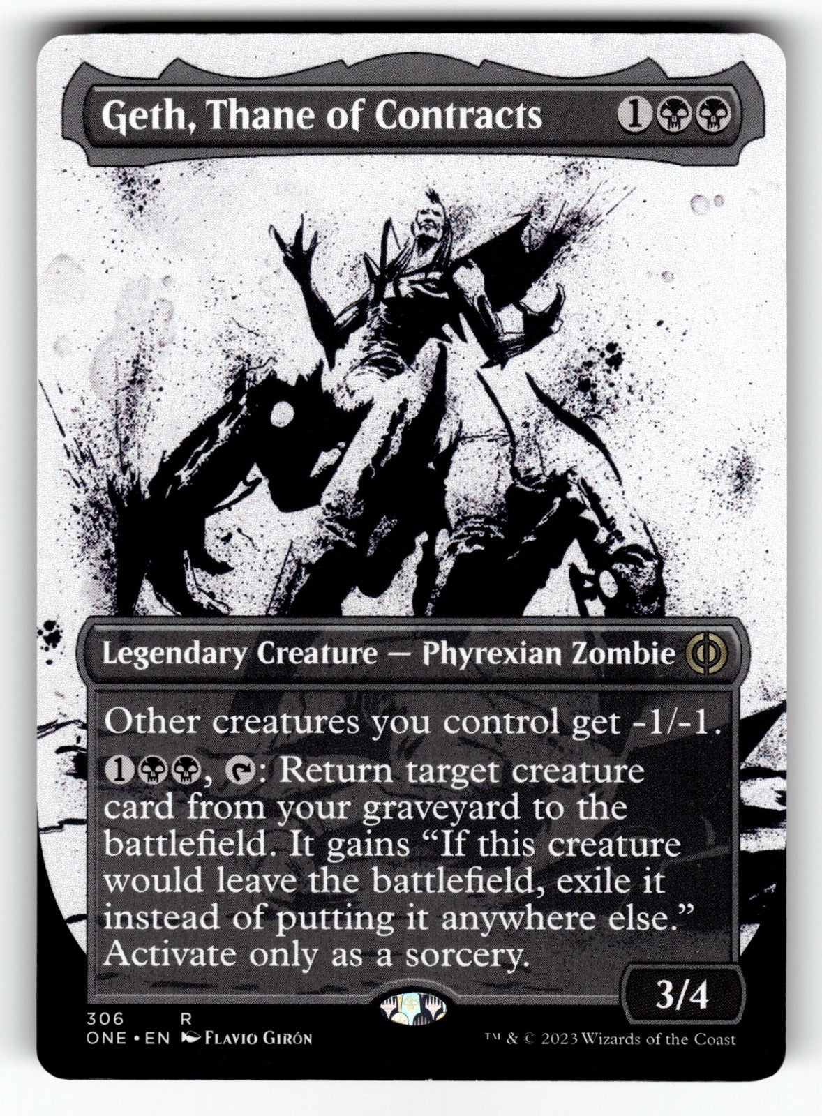 Geth, Thane of Contracts (Showcase) – 306 ONE: Phyrexia: All Will Be One R NM