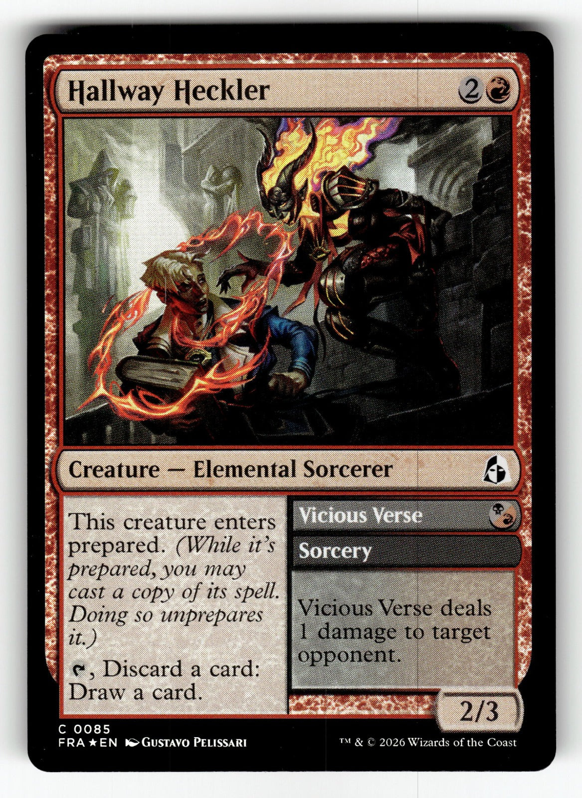 Hallway Heckler – 85 FRA: Reality Fracture C Foil NM