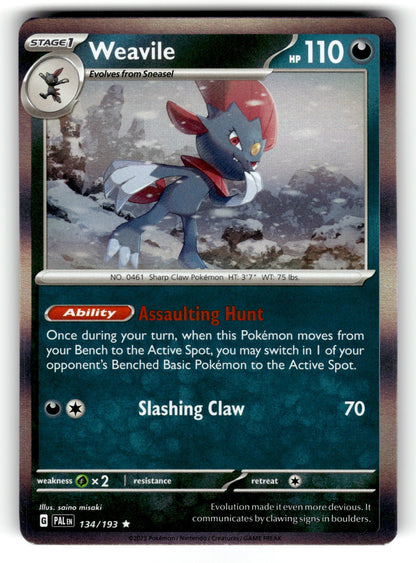 Weavile – 134/193 PAL: SV02: Paldea Evolved Rare Holo NM