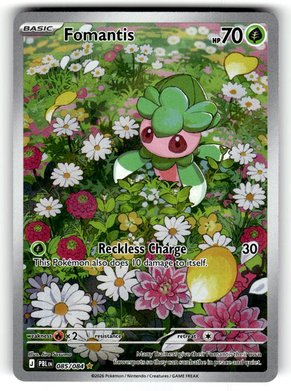 Fomantis – 085/084 PBL: ME05: Pitch Black Illustration Rare Holo NM
