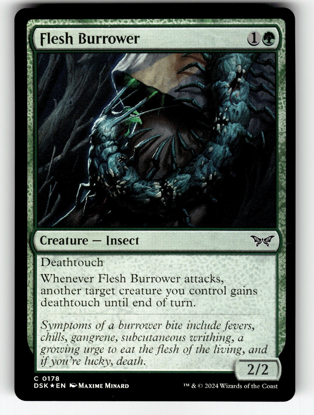 Flesh Burrower – 178 DSK: Duskmourn: House of Horror C Foil NM