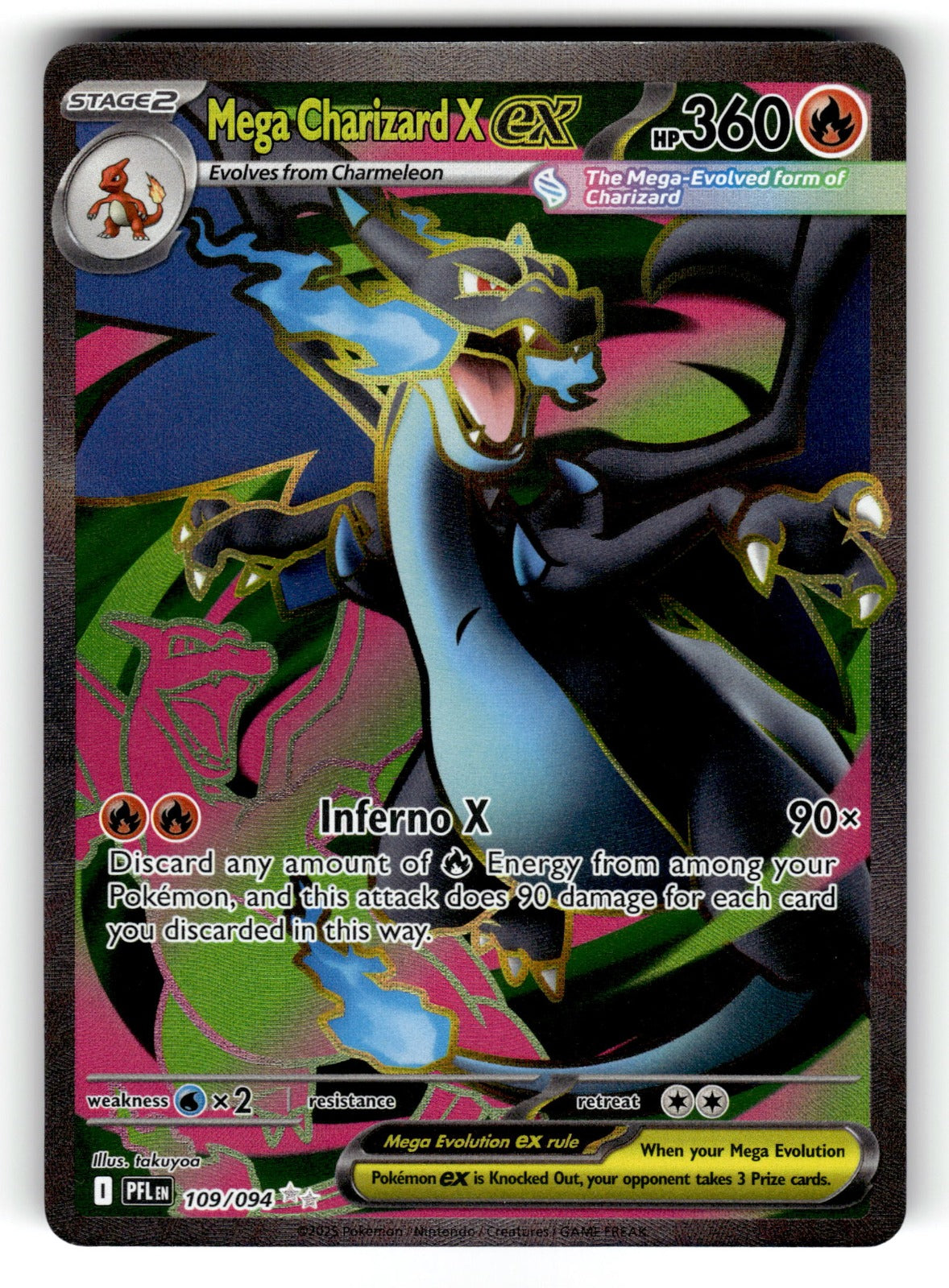 Mega Charizard X ex – 109/094 PFL: ME02: Phantasmal Flames Ultra Rare HoloNM
