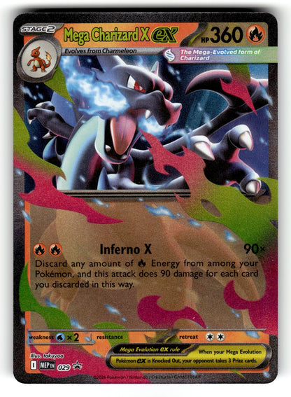 Mega Charizard X ex – 029 MEP: ME: Mega Evolution Promo Promo Holo NM