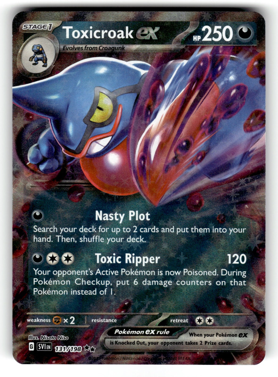 Toxicroak ex - – 131/198 SVI: SV01: Scarlet & Violet Base Set Double Rare Holo NM