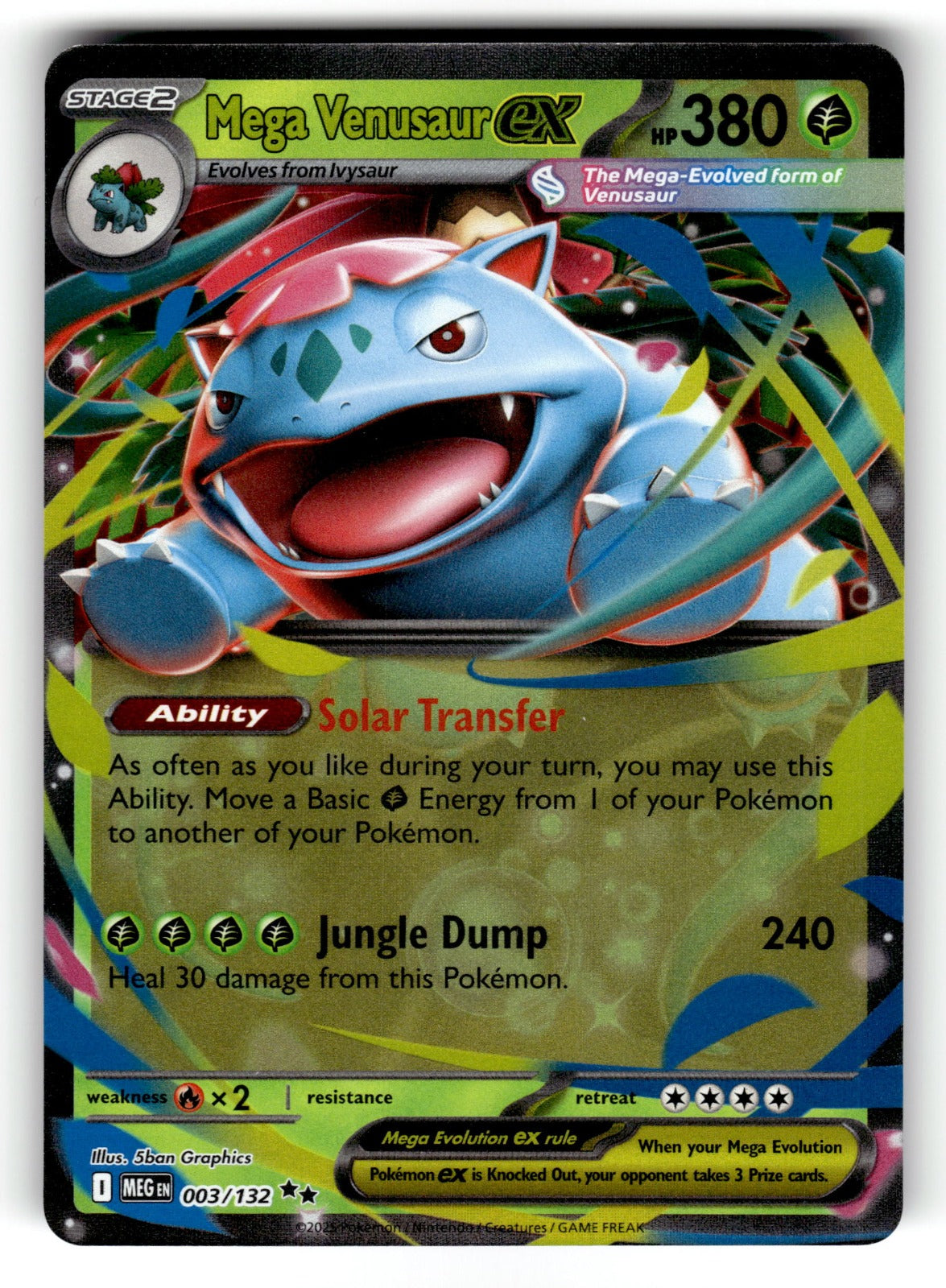 Mega Venusaur ex – 003/132 MEG: ME01: Mega Evolution Double Rare HoloNM