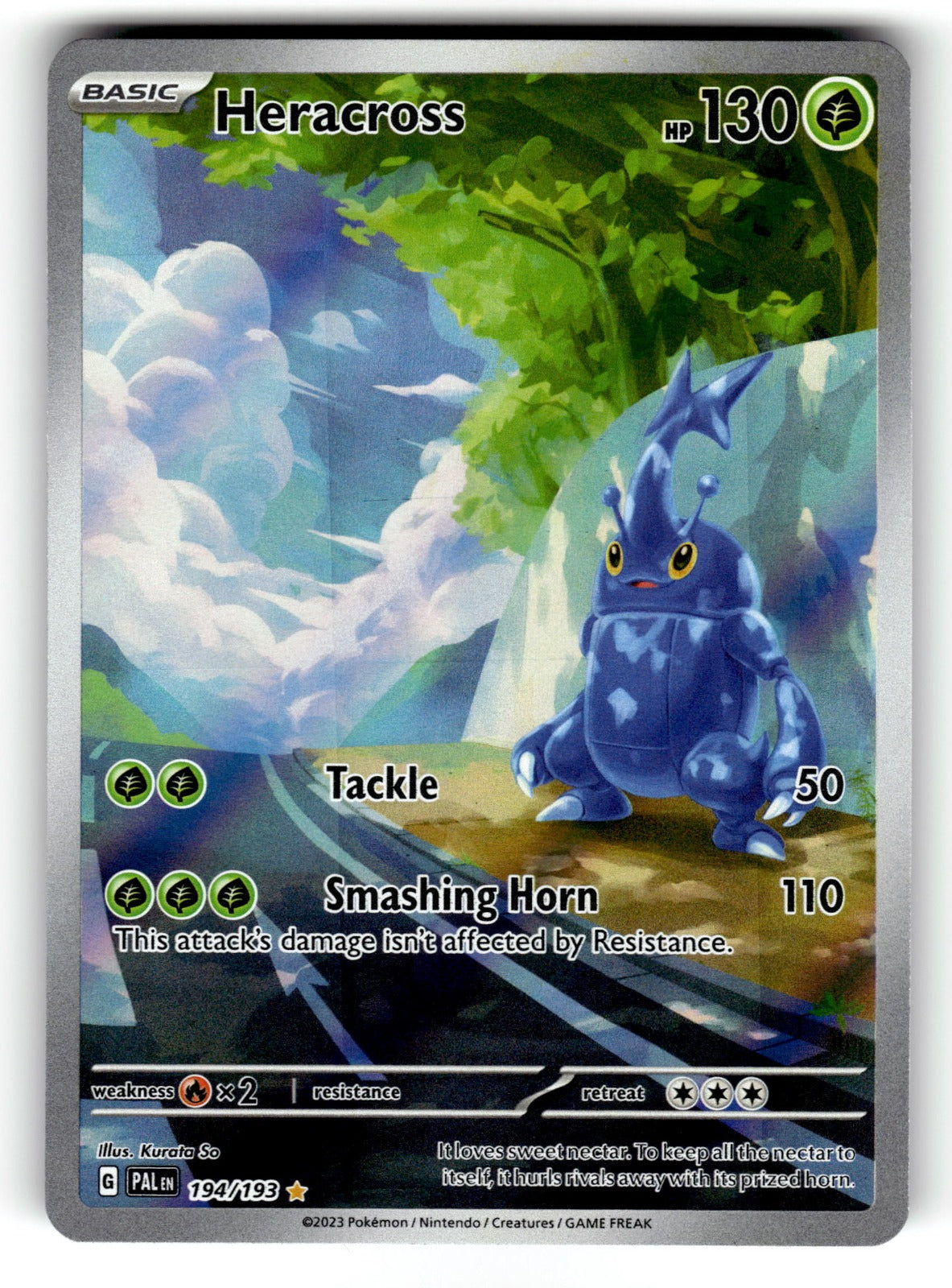 Heracross – 194/193 PAL: SV02: Paldea Evolved Illustration Rare Holo NM