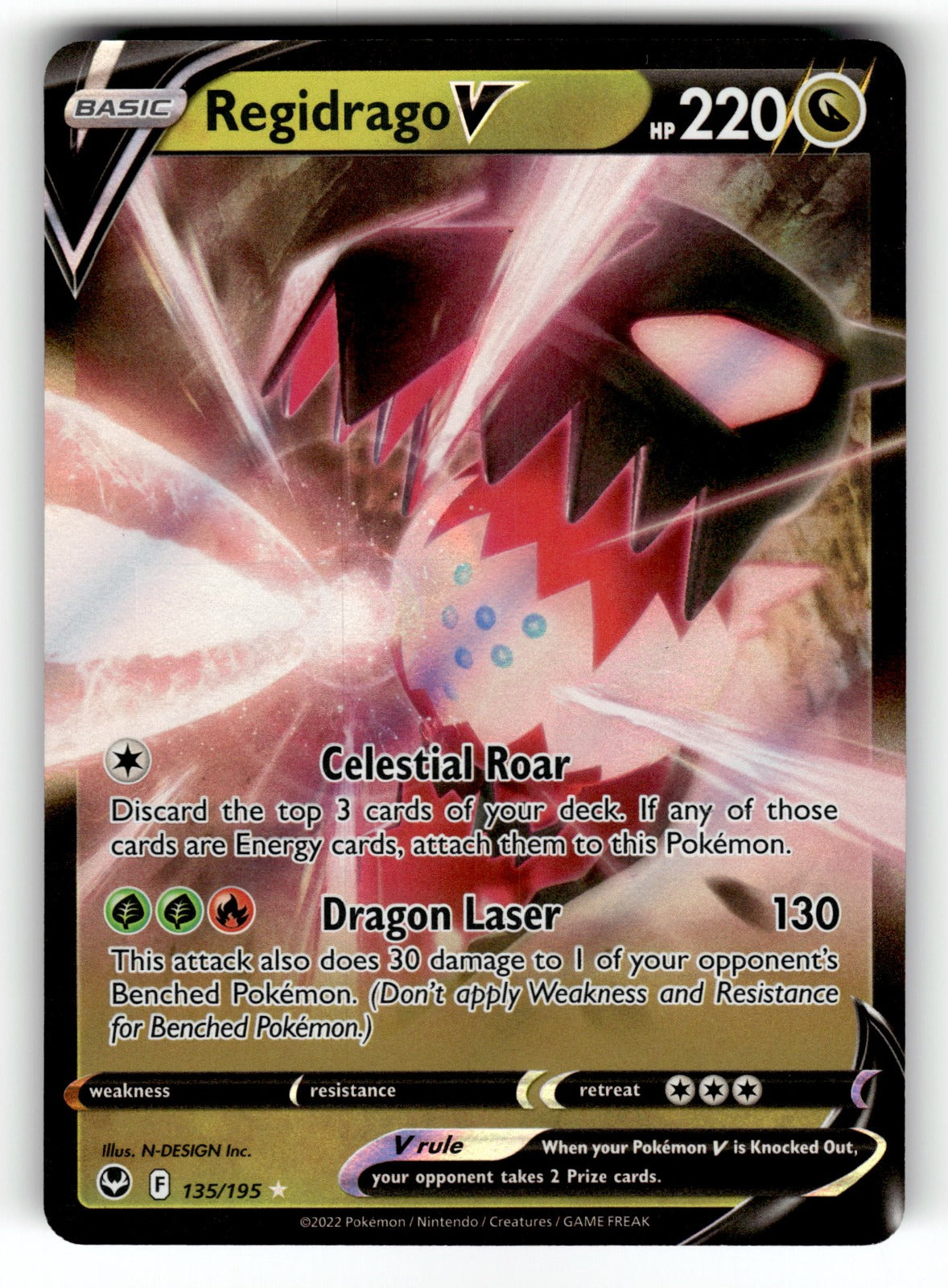 Regidrago V – 135/195 SWSH12: SWSH12: Silver Tempest Ultra Rare Holo NM