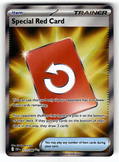Special Red Card – 113/086 CRI: ME04: Chaos Rising Ultra Rare Holo NM