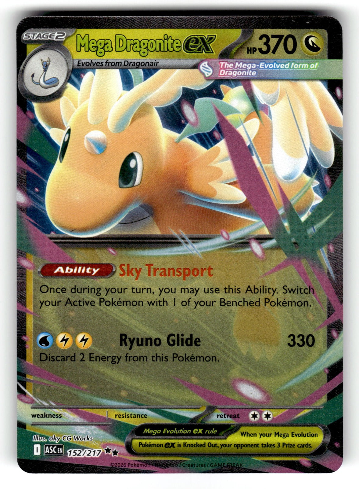 Mega Dragonite ex – 152/217 ASC: ME: Ascended Heroes Double Rare Holo NM