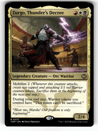 Zurgo, Thunder's Decree – 237 TDM: Tarkir: Dragonstorm R NM