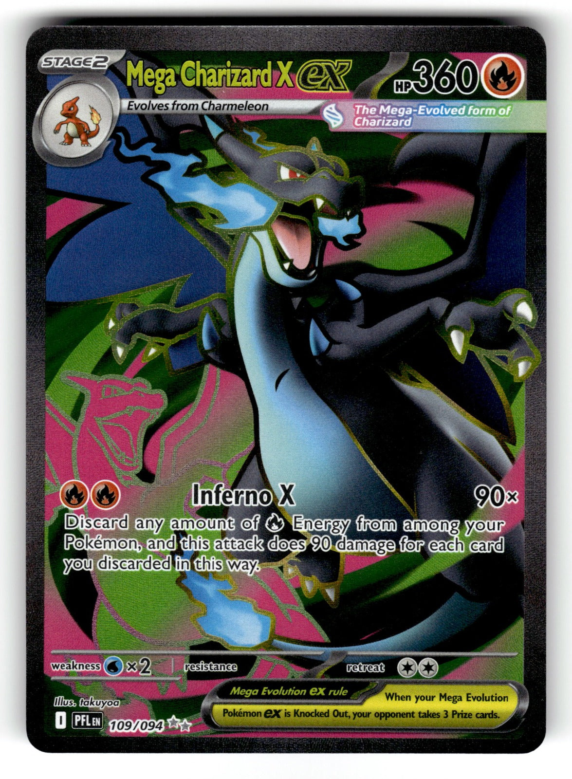 Mega Charizard X ex - – 109/094 PFL: ME02: Phantasmal Flames Ultra Rare HoloNM