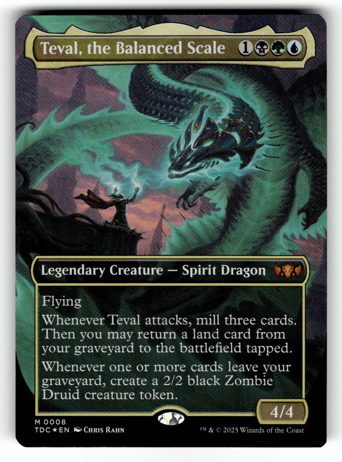 Teval, the Balanced Scale (Borderless) – 8 TDC: Commander: Tarkir: Dragonstorm M Foil NM