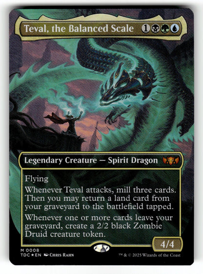 Teval, the Balanced Scale (Borderless) – 8 TDC: Commander: Tarkir: Dragonstorm M Foil NM