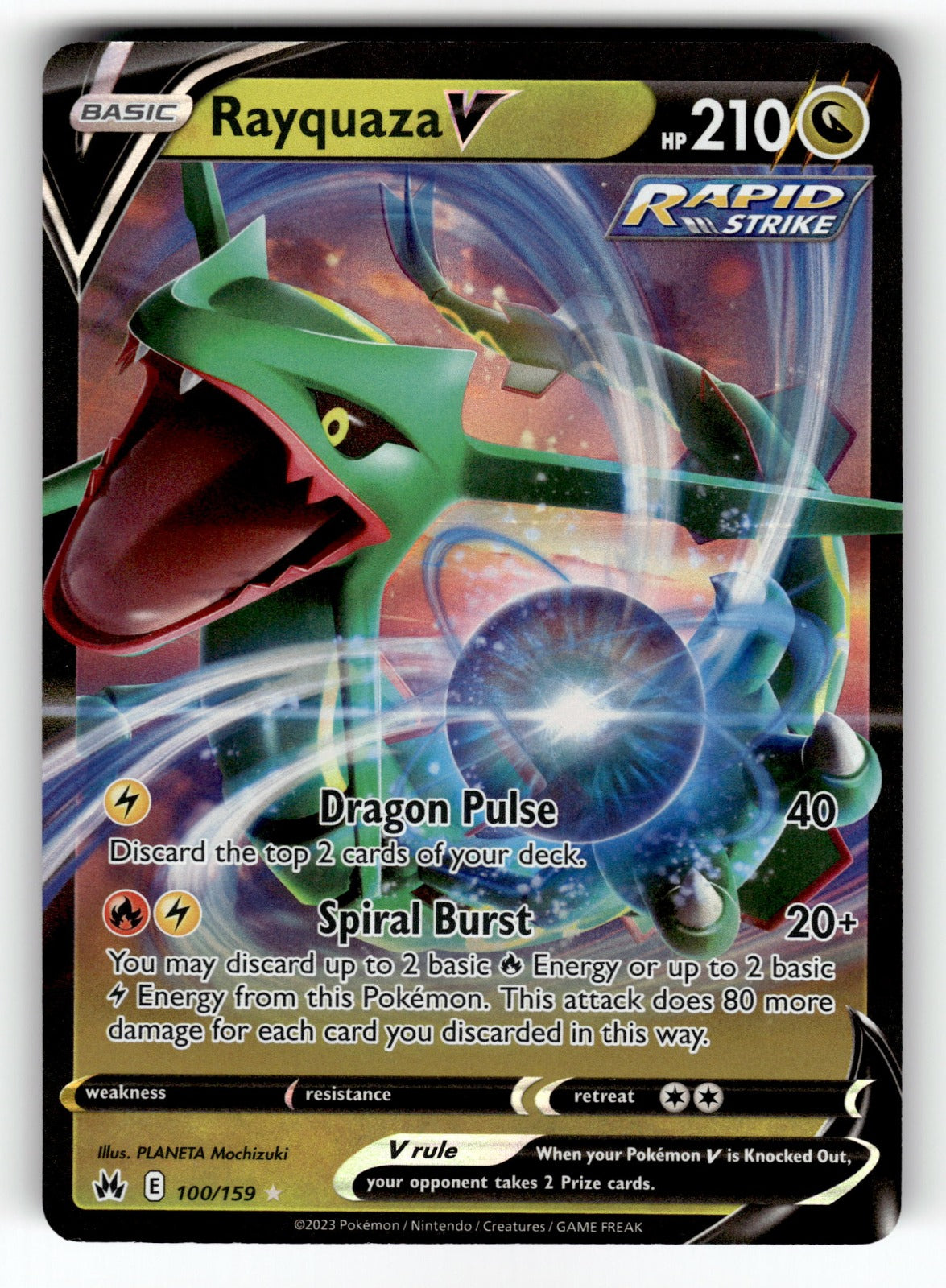 Rayquaza V – 100/159 CRZ: SWSH: Crown Zenith Ultra Rare Holo NM