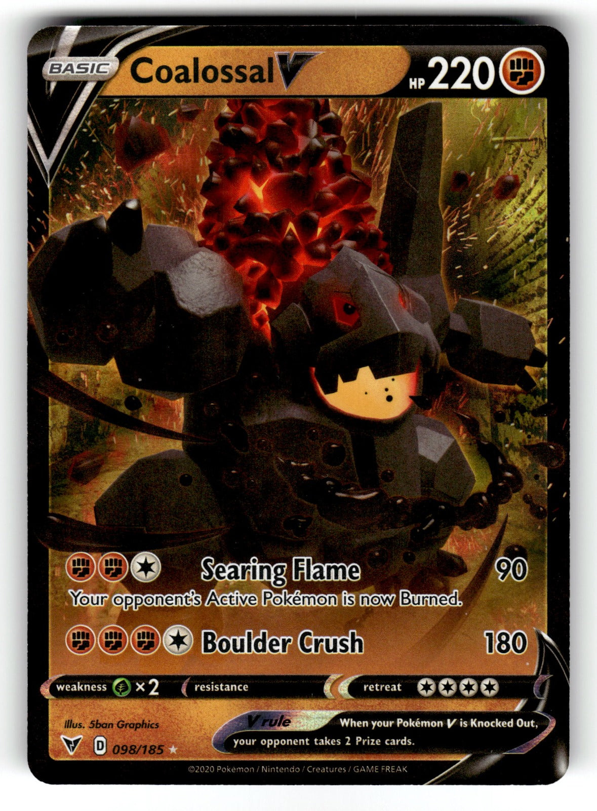 Coalossal V – 098/185 SWSH04: SWSH04: Vivid Voltage Ultra Rare Holo NM