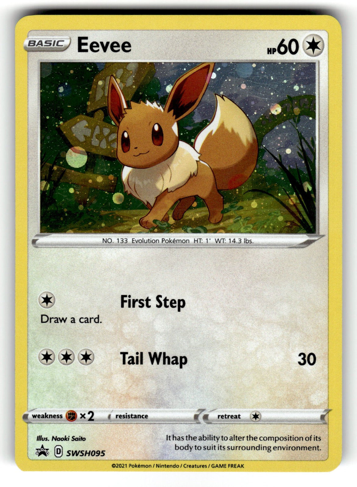 Eevee – SWSH095 SWSD: SWSH: Sword & Shield Promo Cards Promo Holo NM
