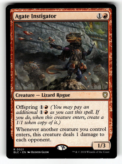Agate Instigator – 21 BLC: Commander: Bloomburrow R NM