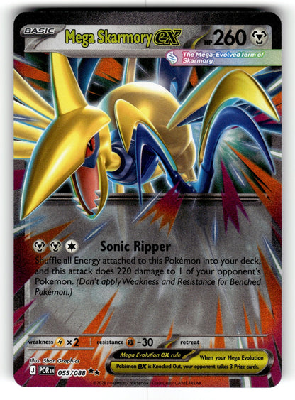 Mega Skarmory ex – 055/088 POR: ME03: Perfect Order Double Rare Holo NM