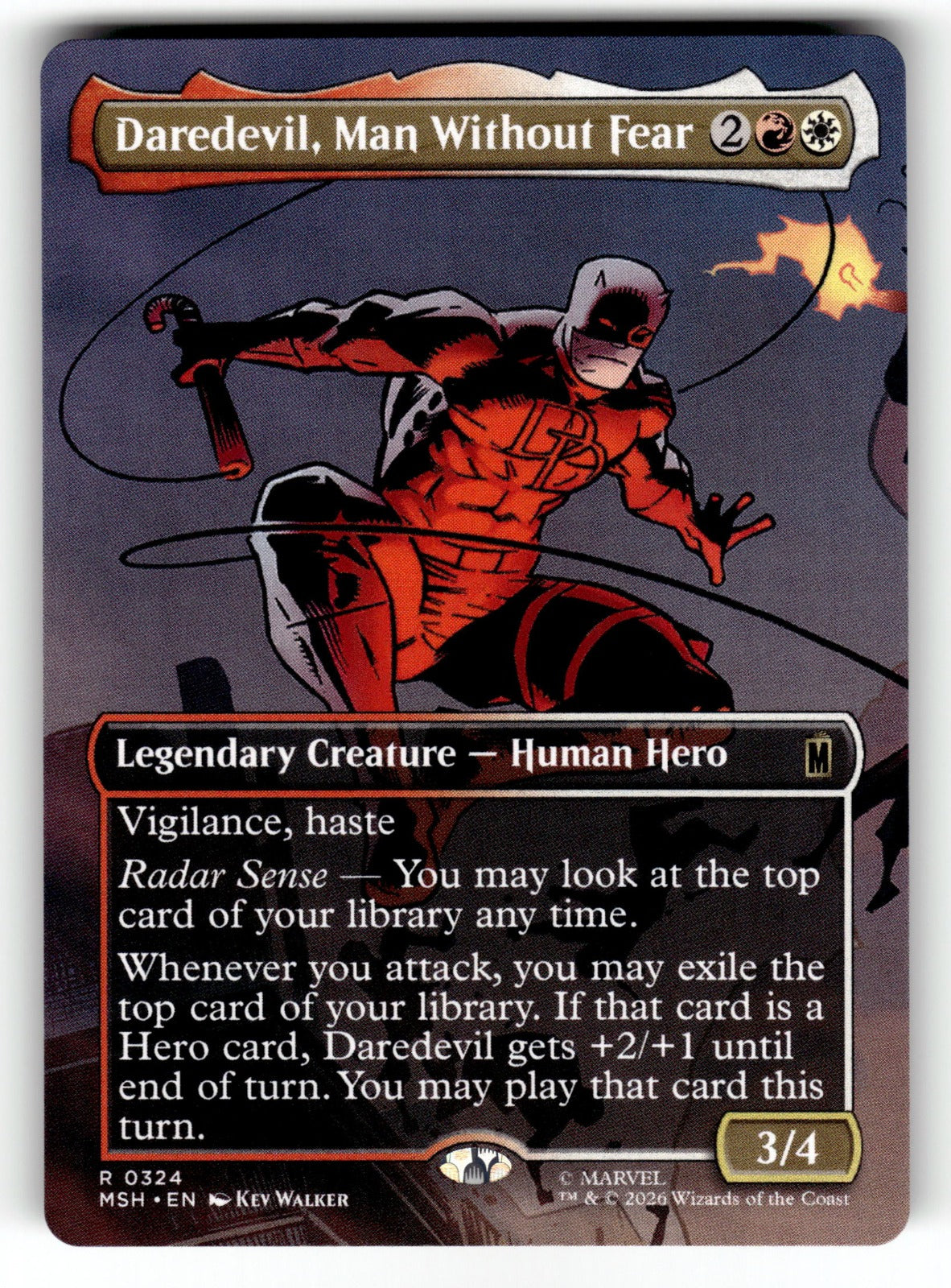 Daredevil, Man Without Fear (Borderless) () – 324 MSH: Marvel Super Heroes R NM