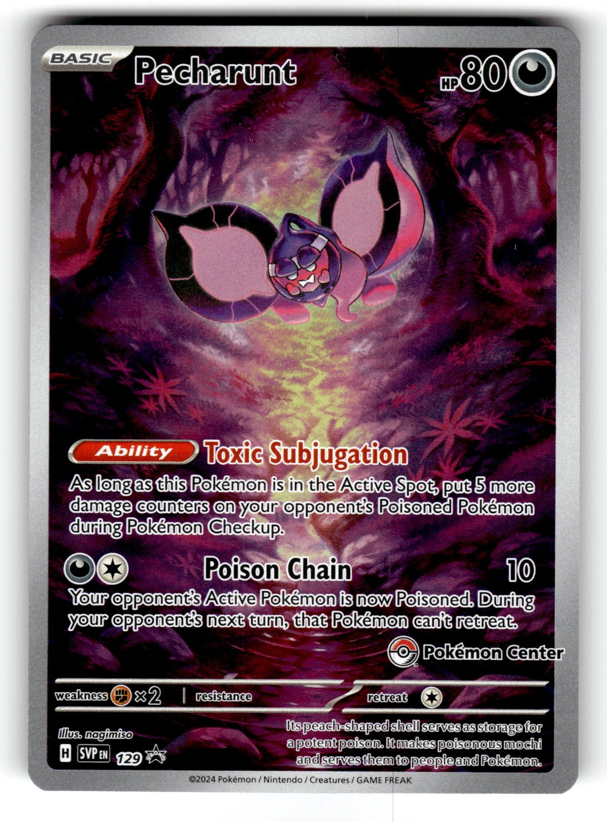 Pecharunt - (Pokemon Center Exclusive) – 129 SVP: SV: Scarlet & Violet Promo Cards Promo Holo NM