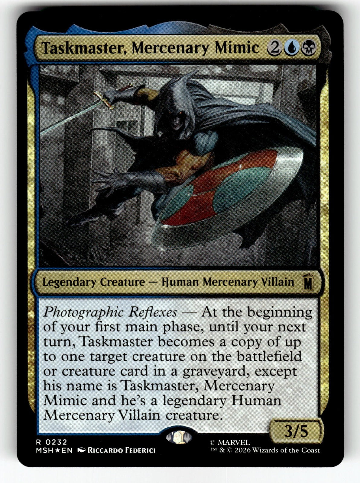 Taskmaster, Mercenary Mimic – 232 MSH: Marvel Super Heroes R Foil NM