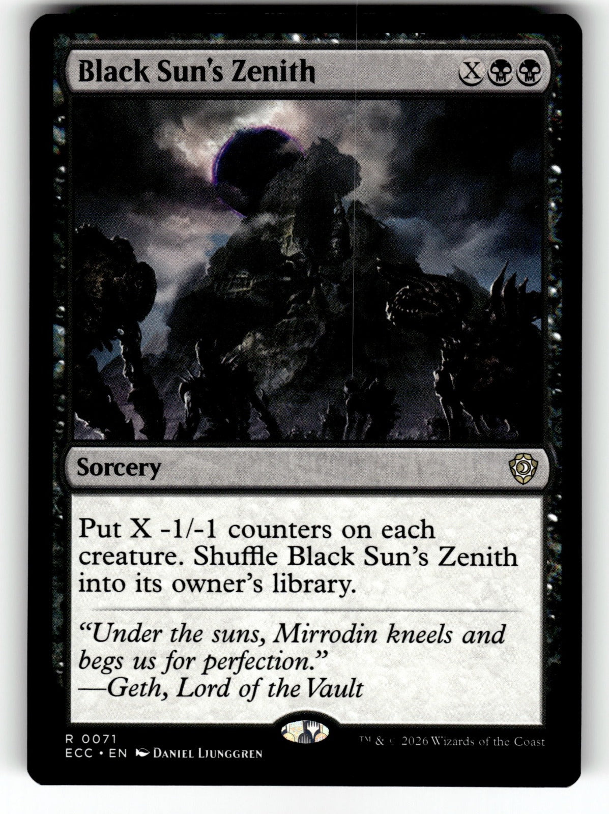 Black Sun's Zenith – 71 ECC: Commander: Lorwyn Eclipsed R NM