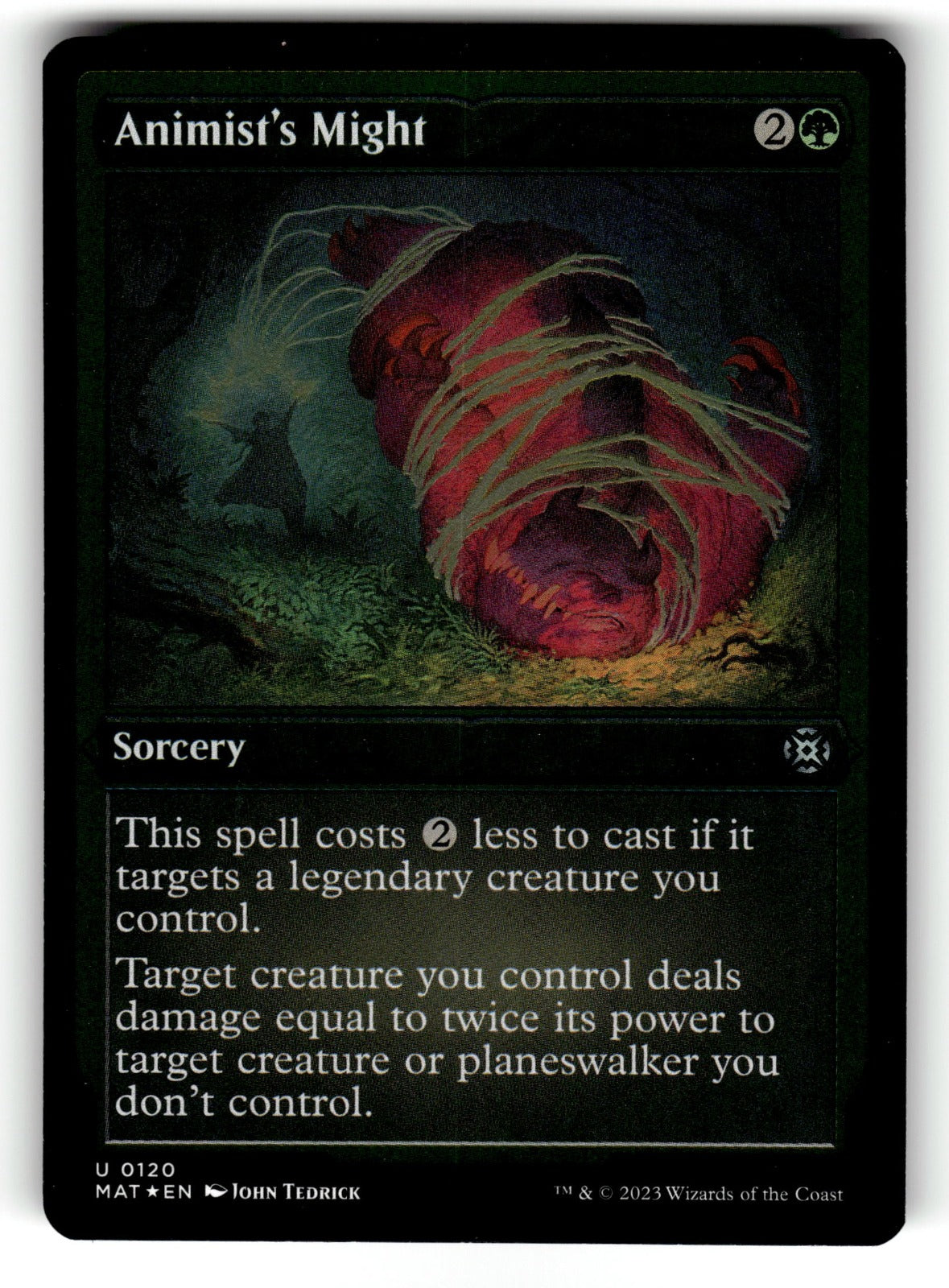 Animist's Might (Foil Etched) – 120 MAT: March of the Machine: The Aftermath U Foil LP