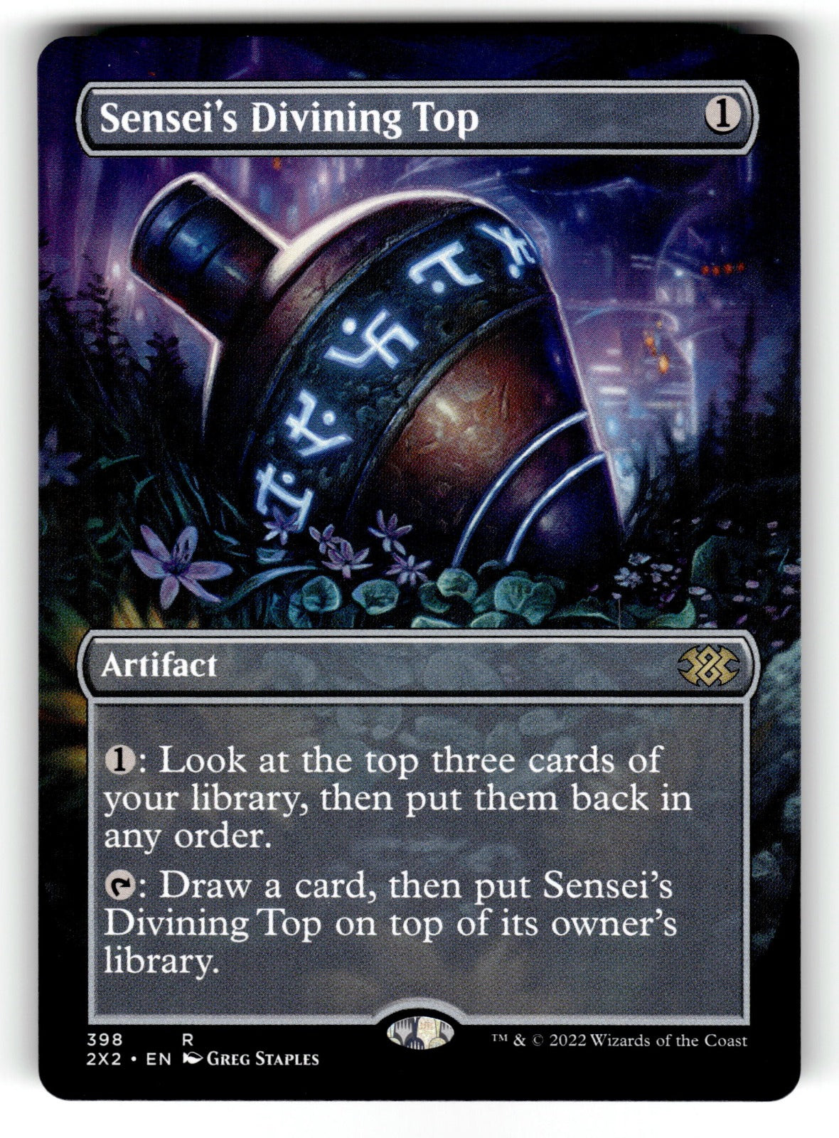 Sensei's Divining Top (Borderless) – 398 2X2: Double Masters 2022 R NM