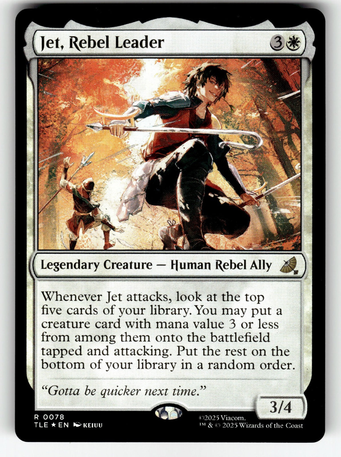 Jet, Rebel Leader – 78 TLE: Avatar: The Last Airbender: Eternal-Legal R Foil NM