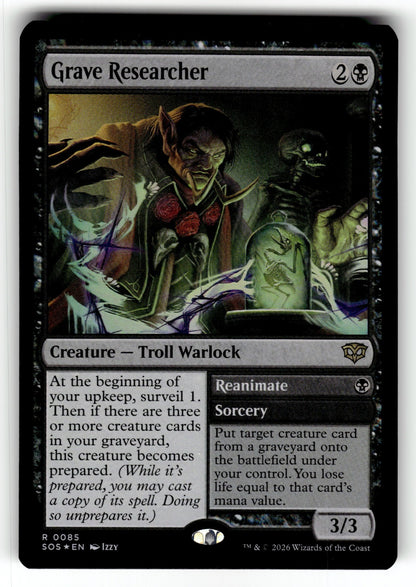 Grave Researcher – 85 SOS: Secrets of Strixhaven R Foil NM