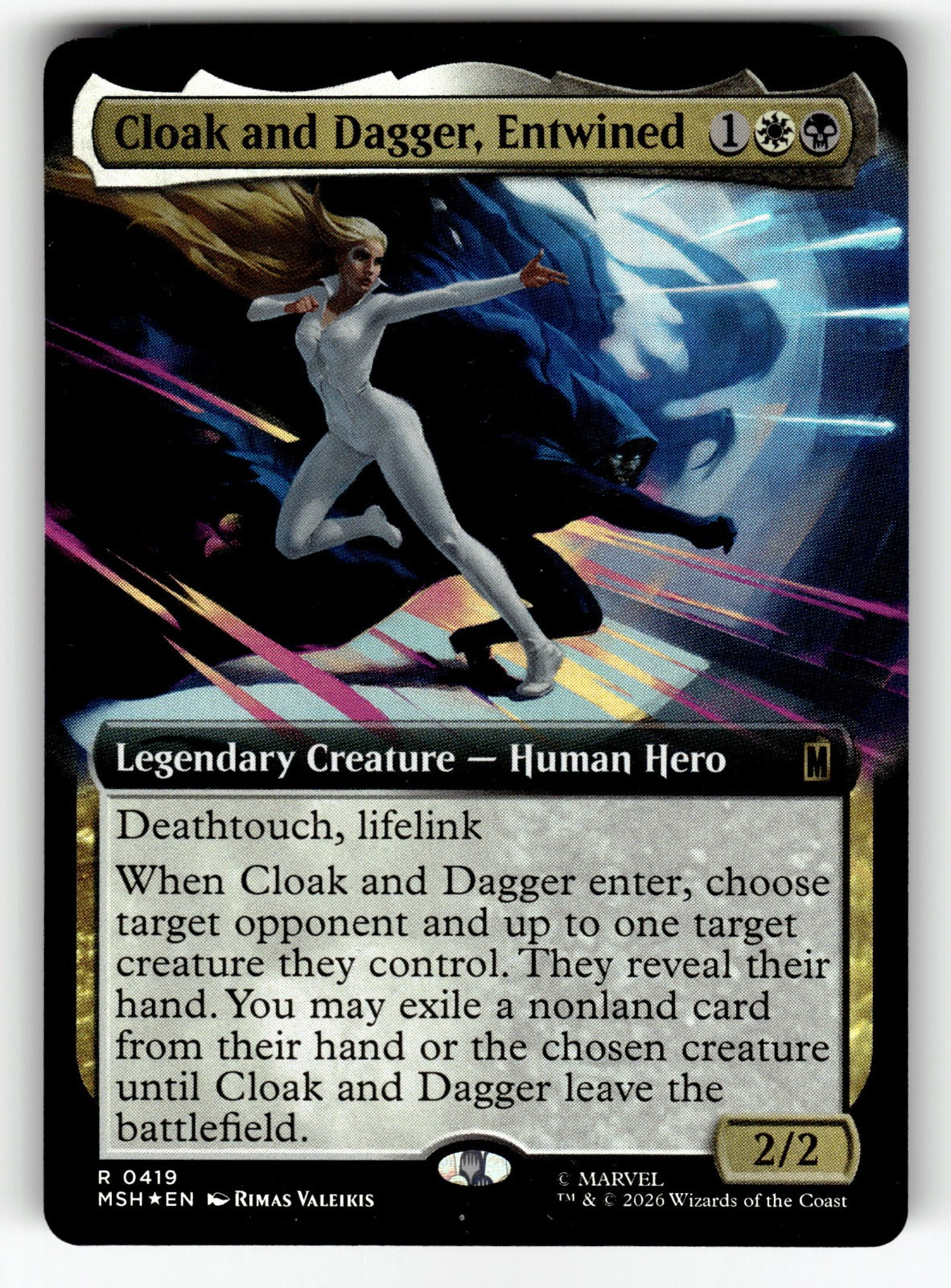 Cloak and Dagger, Entwined (Extended Art) – 419 MSH: Marvel Super Heroes R Foil NM