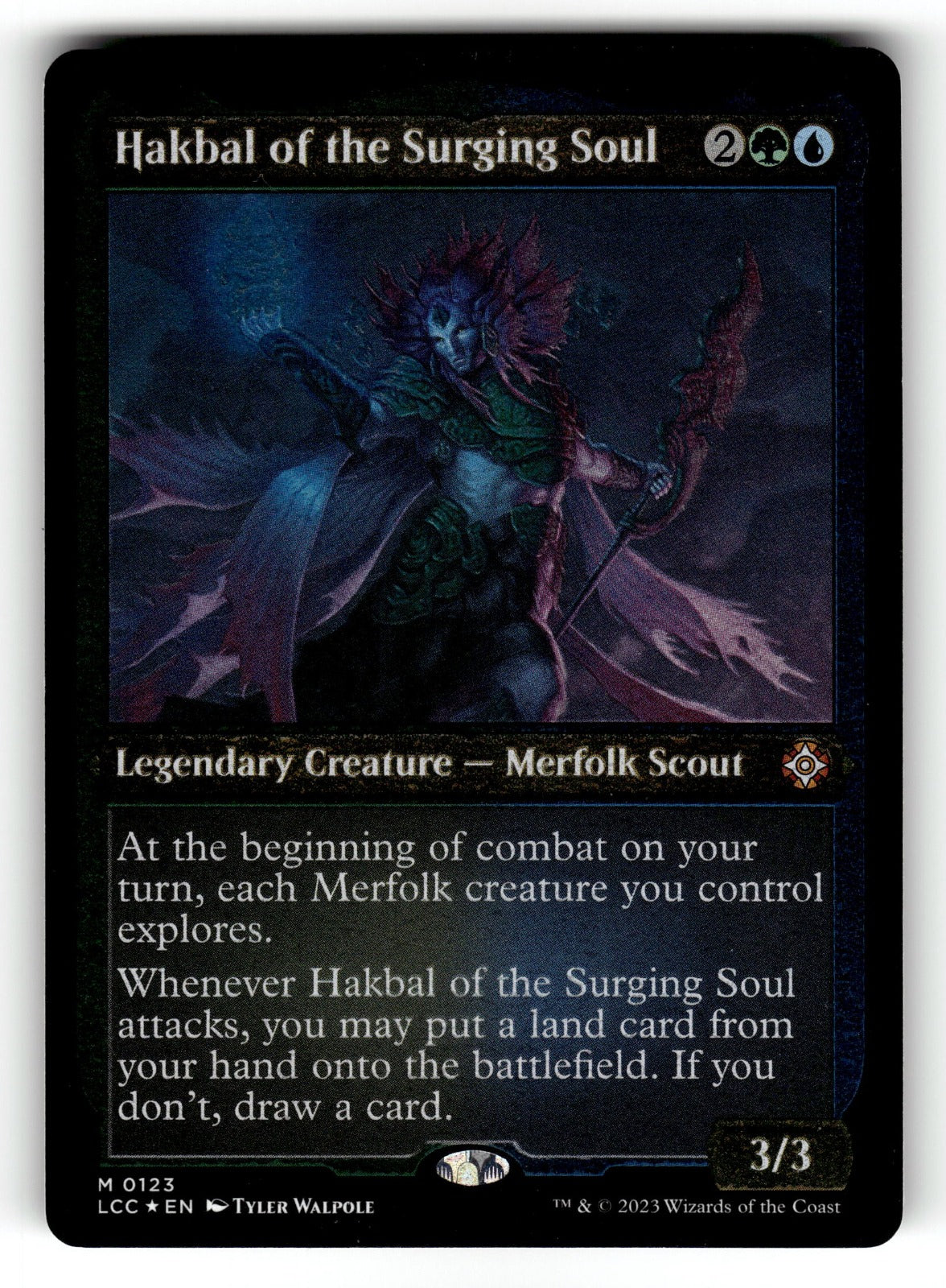 Hakbal of the Surging Soul (Display Commander) - Thick Stock – 123 LCC: Commander: The Lost Caverns of Ixalan M Foil NM